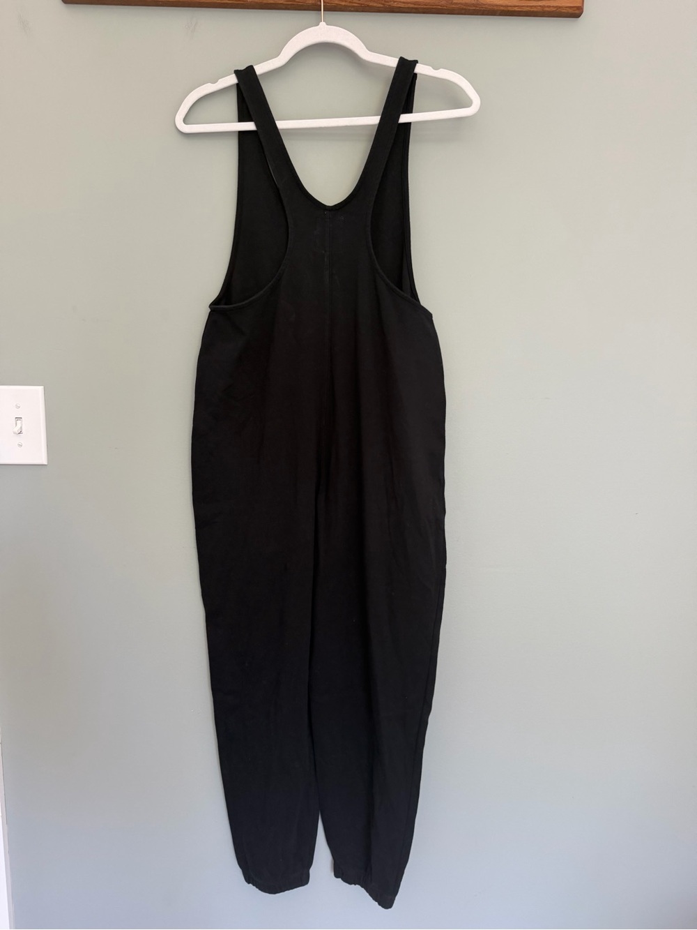 For Days "Relaxing" 100% Organic Cotton Black Racerback Pull On Jumpsuit Romper - Picture 9 of 15